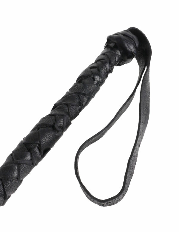 Frustino tipo equestre in pelle nera. 67 cm - immagine 2