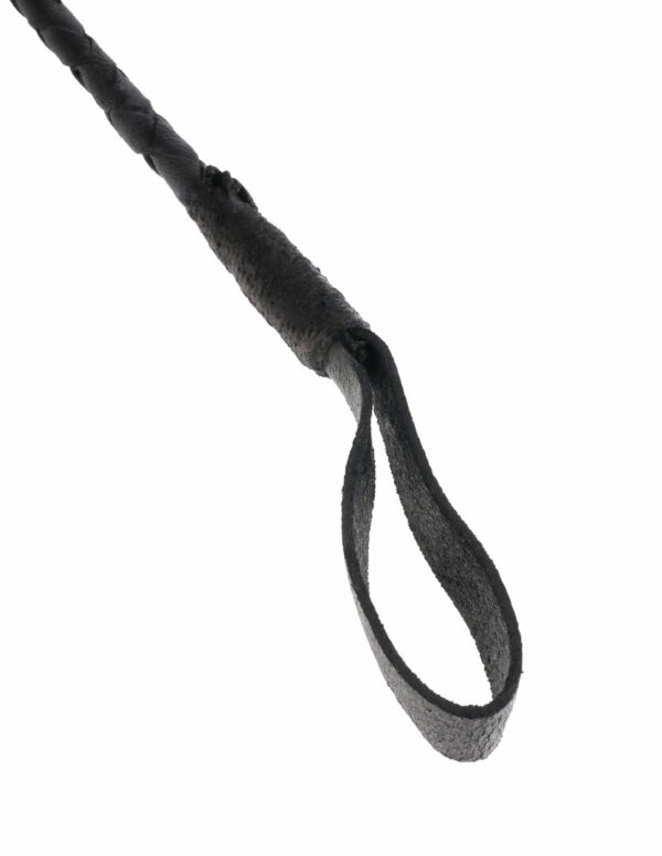 Frustino tipo equestre in pelle nera. 67 cm - immagine 3